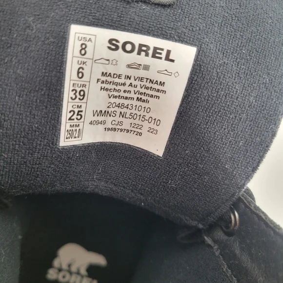 Sorel Caribou Boot Lace Up Black Leather Rubber Size 8 New - Picture 5 of 7